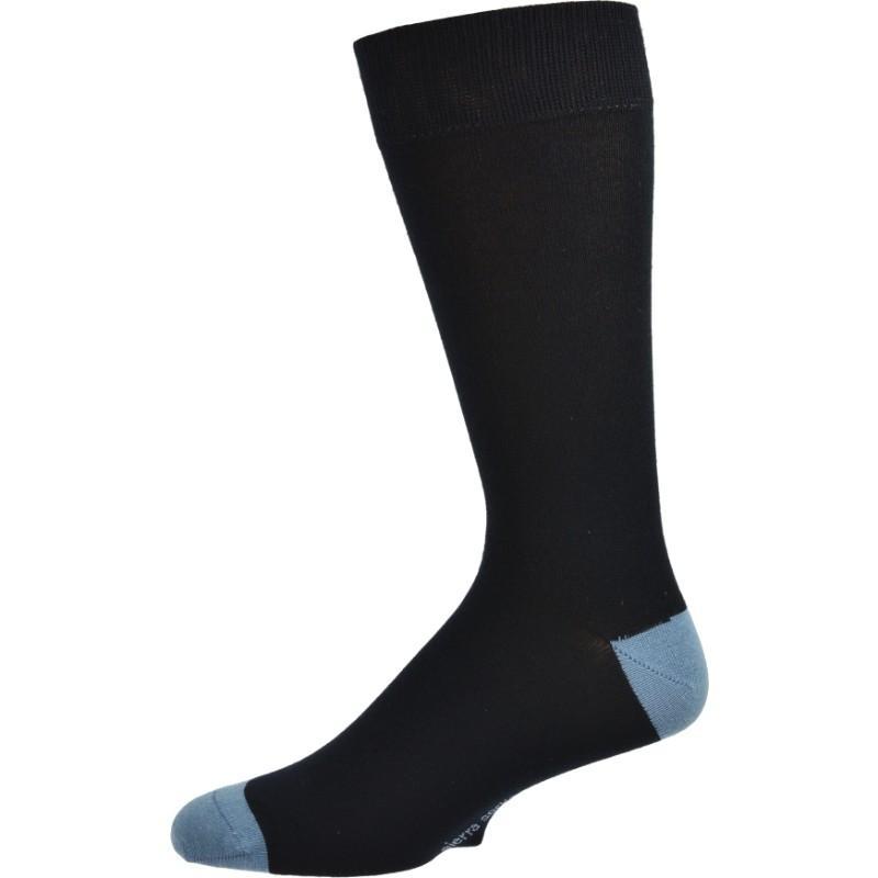 Men's Bamboo Socks featuring contrast heel and toe in various colors, showcasing their luxurious texture and stylish design.