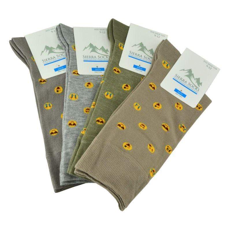 Men's combed cotton socks featuring a colorful emoji design, perfect for adding fun to any outfit.