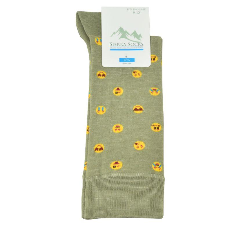 Men's combed cotton socks featuring a colorful emoji design, perfect for adding fun to any outfit.