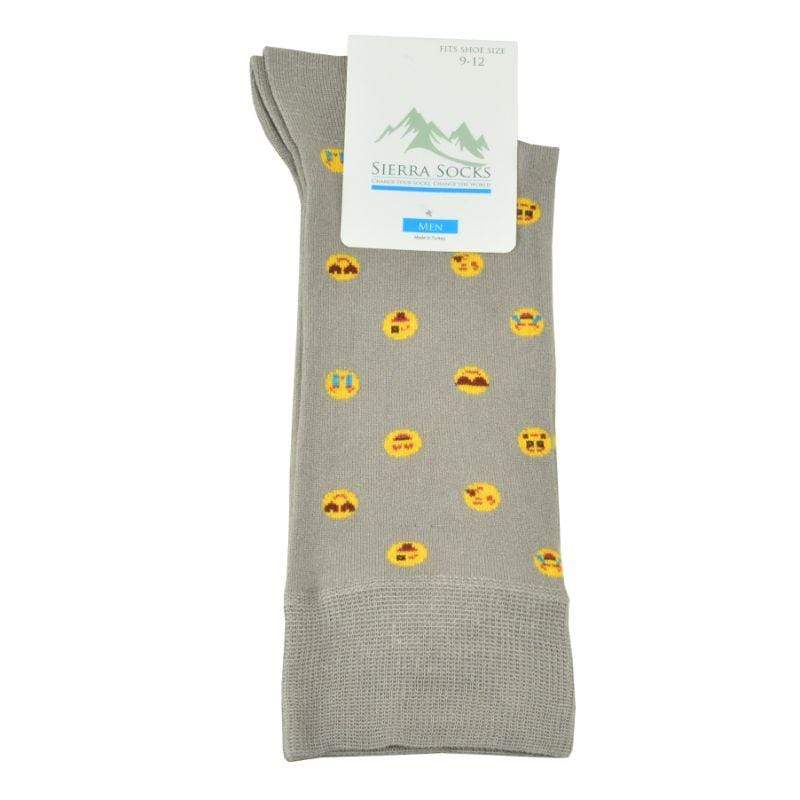 Men's combed cotton socks featuring a colorful emoji design, perfect for adding fun to any outfit.