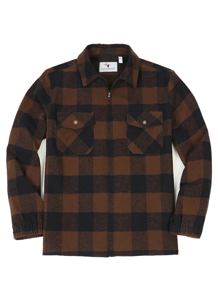 Men's Full Zip Up Plaid Jacket featuring a stylish plaid pattern, two chest pockets, and a zipper closure, perfect for casual and outdoor wear.