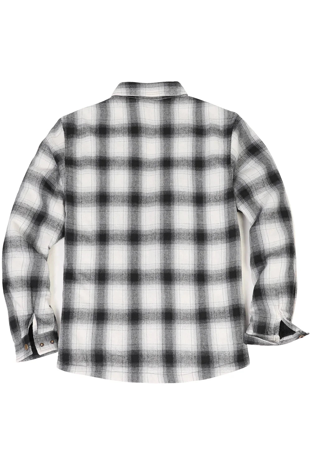 Men's Matching Family Snap Front Shacket in black and white plaid, perfect for holiday gatherings and family photos.