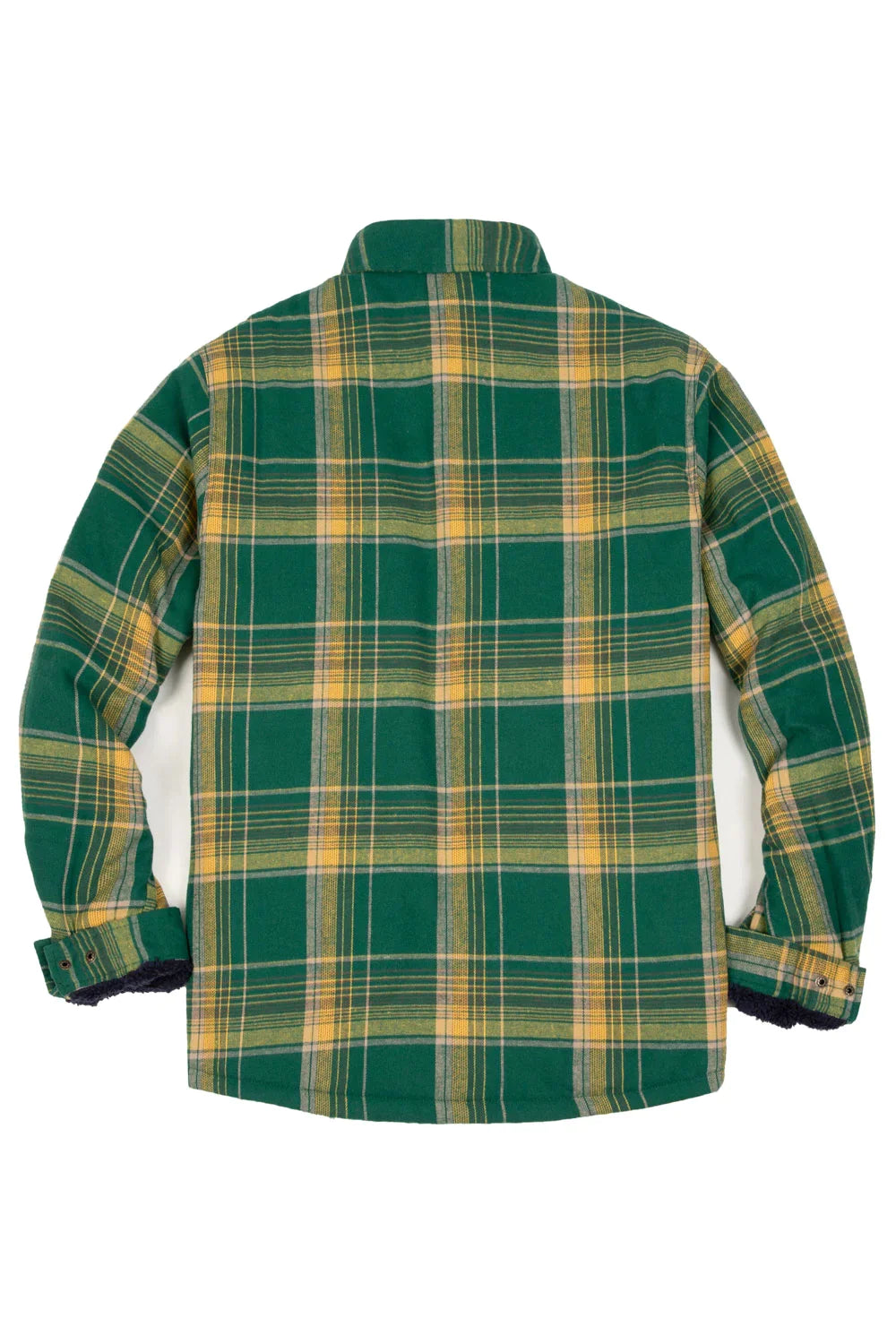 Men's Matching Family Snap Front Green Plaid Shacket featuring a cozy design and festive plaid pattern, perfect for holiday gatherings.