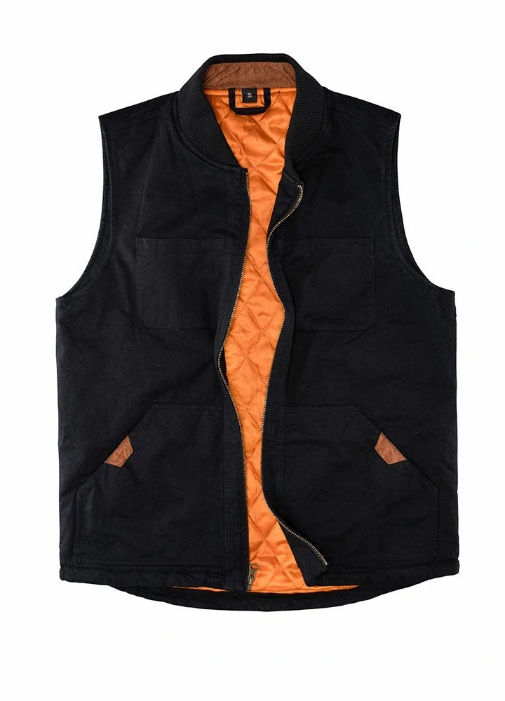 Men's Soft Washed Outdoor Vest featuring diamond-quilted insulation and reinforced shoulders, perfect for outdoor adventures.