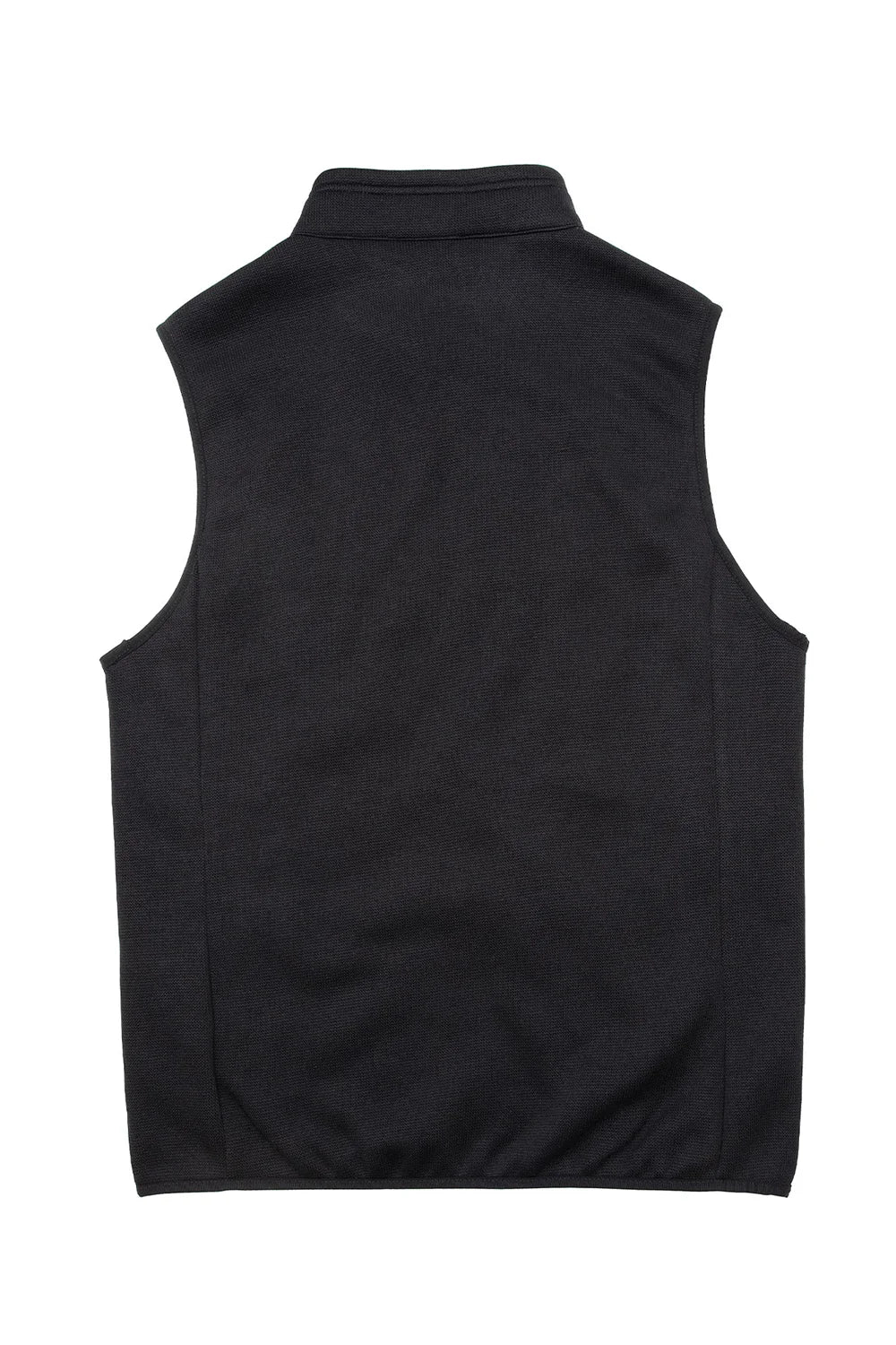 Men's sweater fleece vest with sherpa lining, full-zip closure, and stand-up collar, perfect for winter wear.