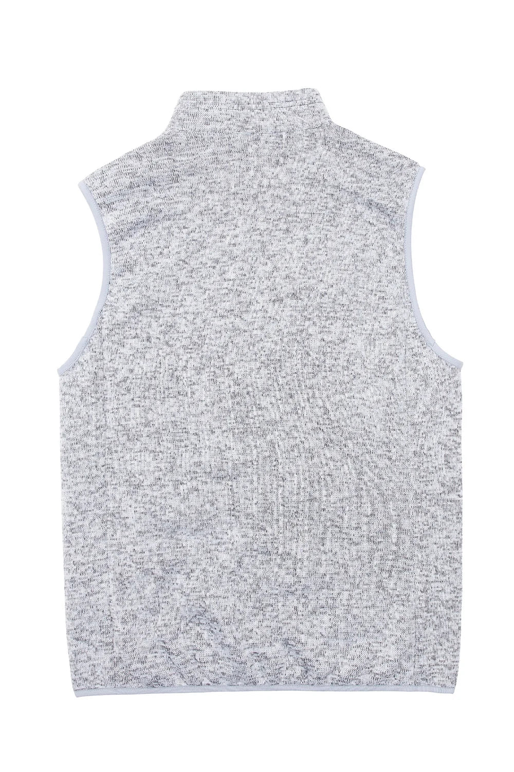 Men's sweater fleece vest with sherpa lining, full-zip closure, and stand-up collar, perfect for winter wear.