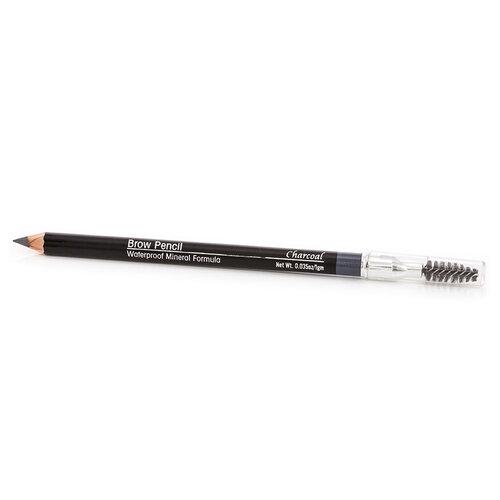 Mineral Brow Pencil with spoolie applicator, showcasing four shades for defining brows.