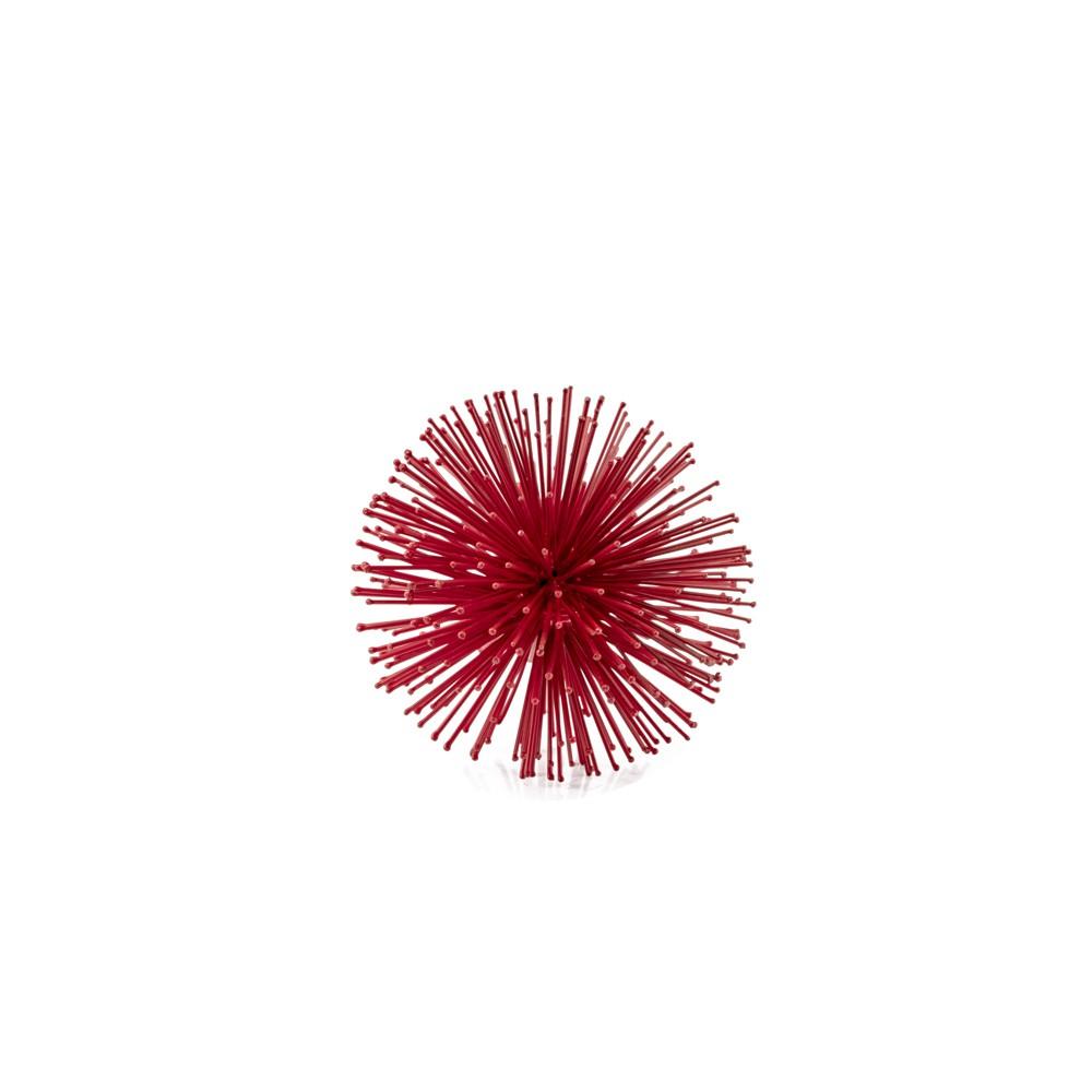 Mini Red Spiky Sphere Home Accent Filler showcasing a vibrant red color and unique spiky design, perfect for home decor.