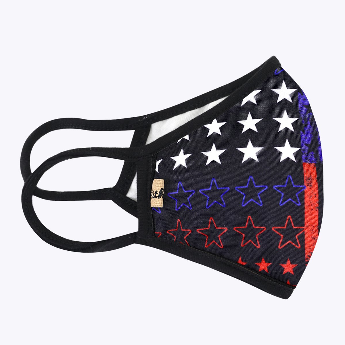 Multi USA 3-Layered Face Cover featuring a unique print design, made of polyester and cotton, suitable for unisex wear.