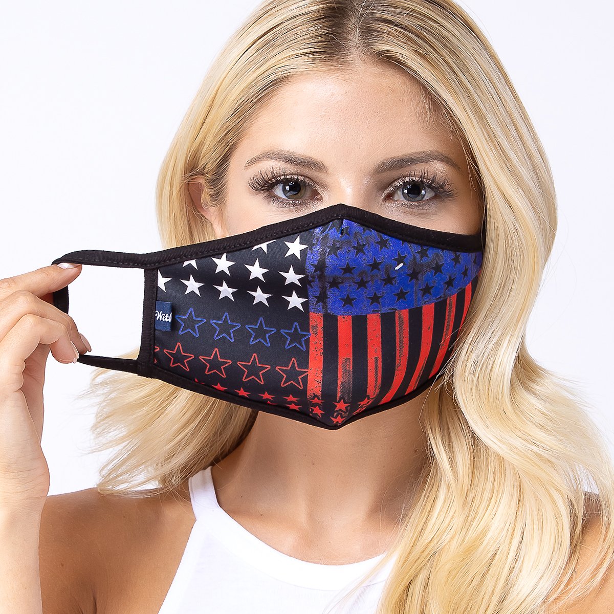 Multi USA 3-Layered Face Cover featuring a unique print design, made of polyester and cotton, suitable for unisex wear.