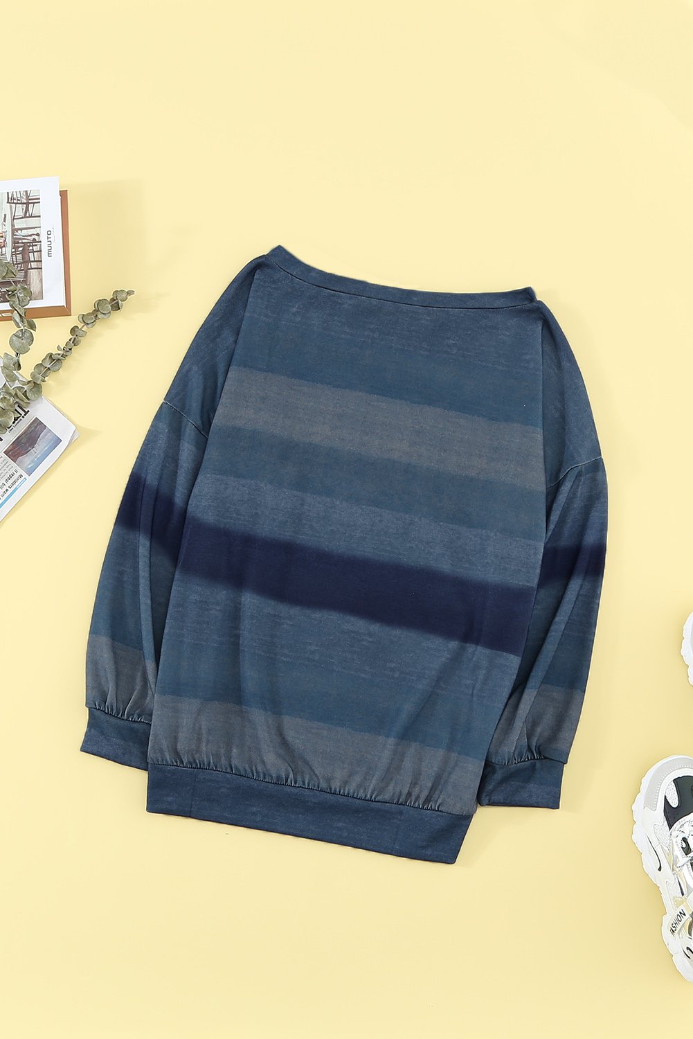 Multicolor Wave Stripes Sweatshirt featuring vibrant colors and a stylish design, perfect for autumn and winter wear.