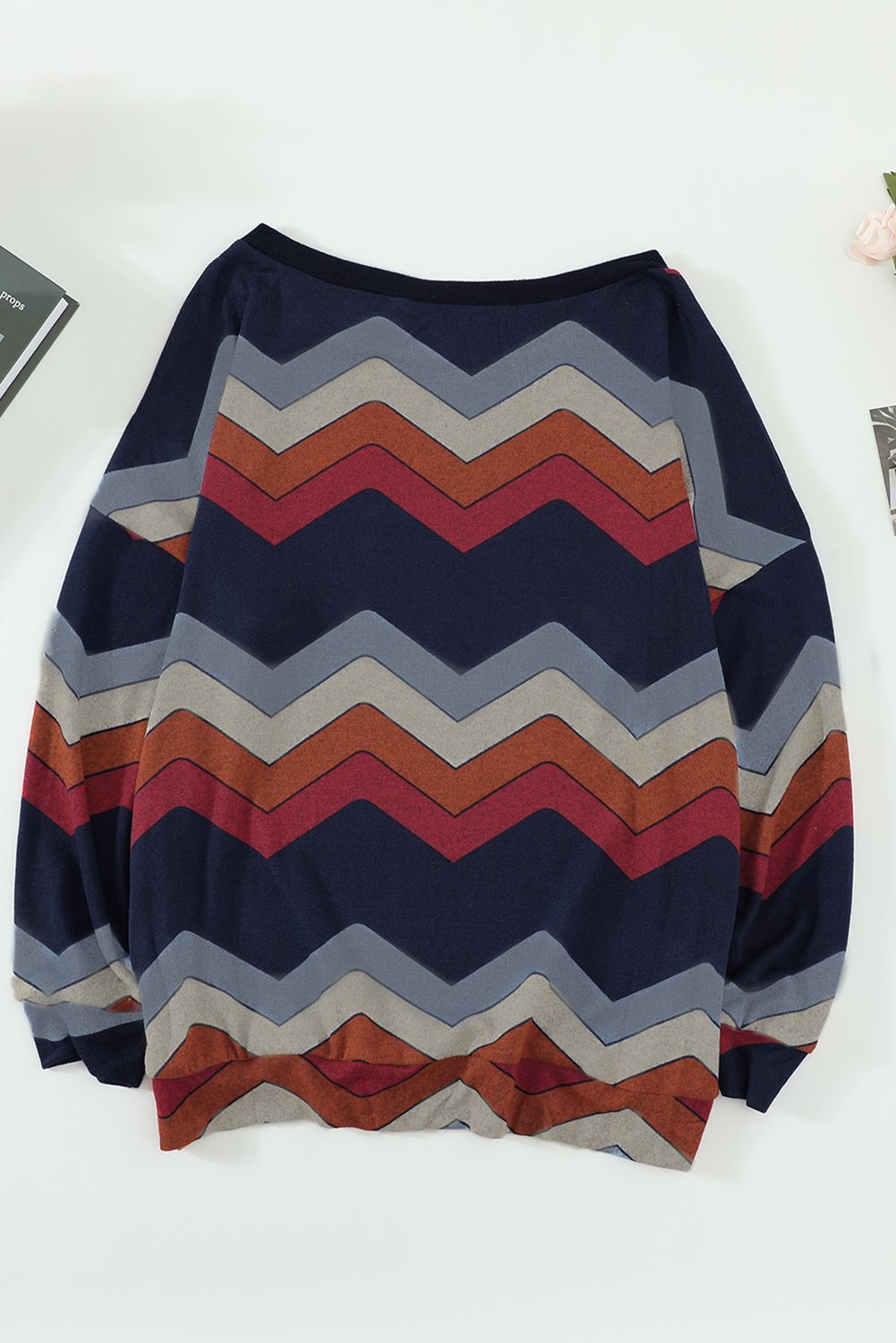 Multicolor Wave Stripes Sweatshirt featuring vibrant colors and a stylish design, perfect for autumn and winter wear.