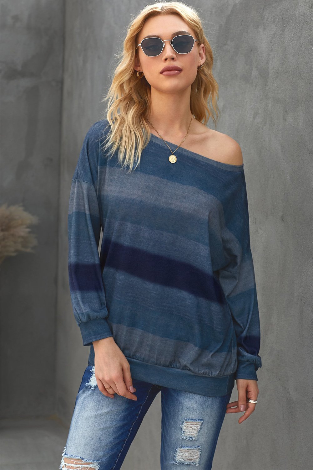 Multicolor Wave Stripes Sweatshirt featuring vibrant colors and a stylish design, perfect for autumn and winter wear.