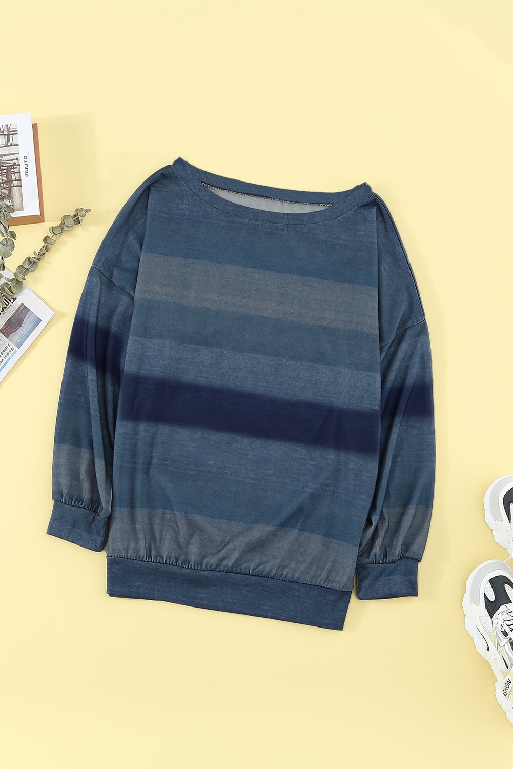 Multicolor Wave Stripes Sweatshirt featuring vibrant colors and a stylish design, perfect for autumn and winter wear.