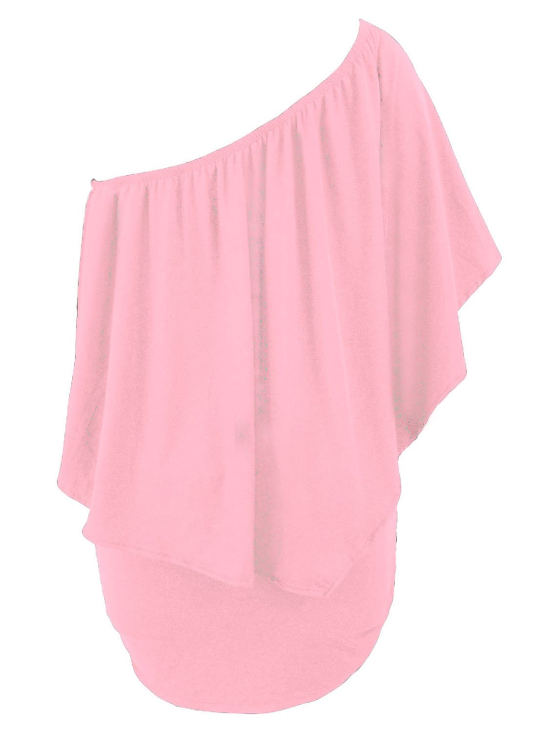 Multiple Dressing Flounced Pink Mini Dress showcasing ruffle-layer design and versatile neckline options, perfect for clubbing and autumn outings.