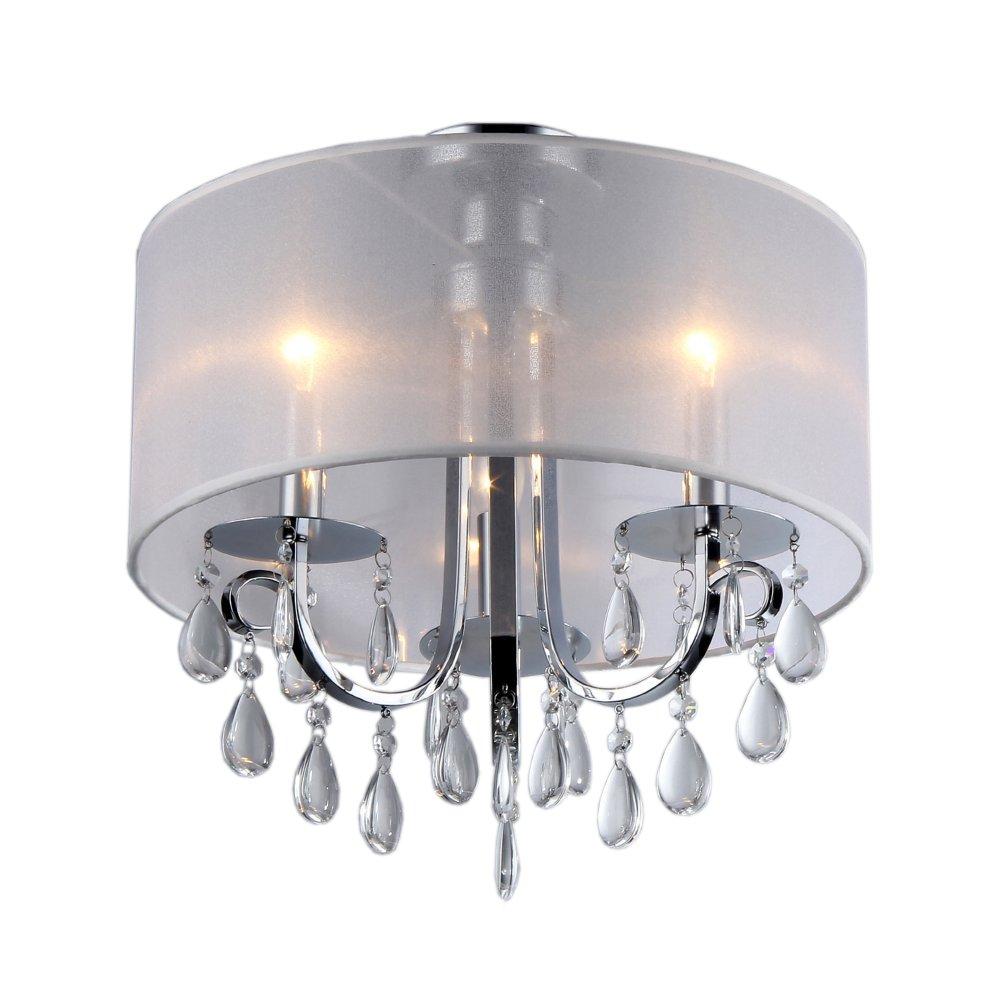 Muses Crystal 16-inch Chrome Chandelier with cascading crystals and chrome finish, elegantly illuminating a stylish interior.