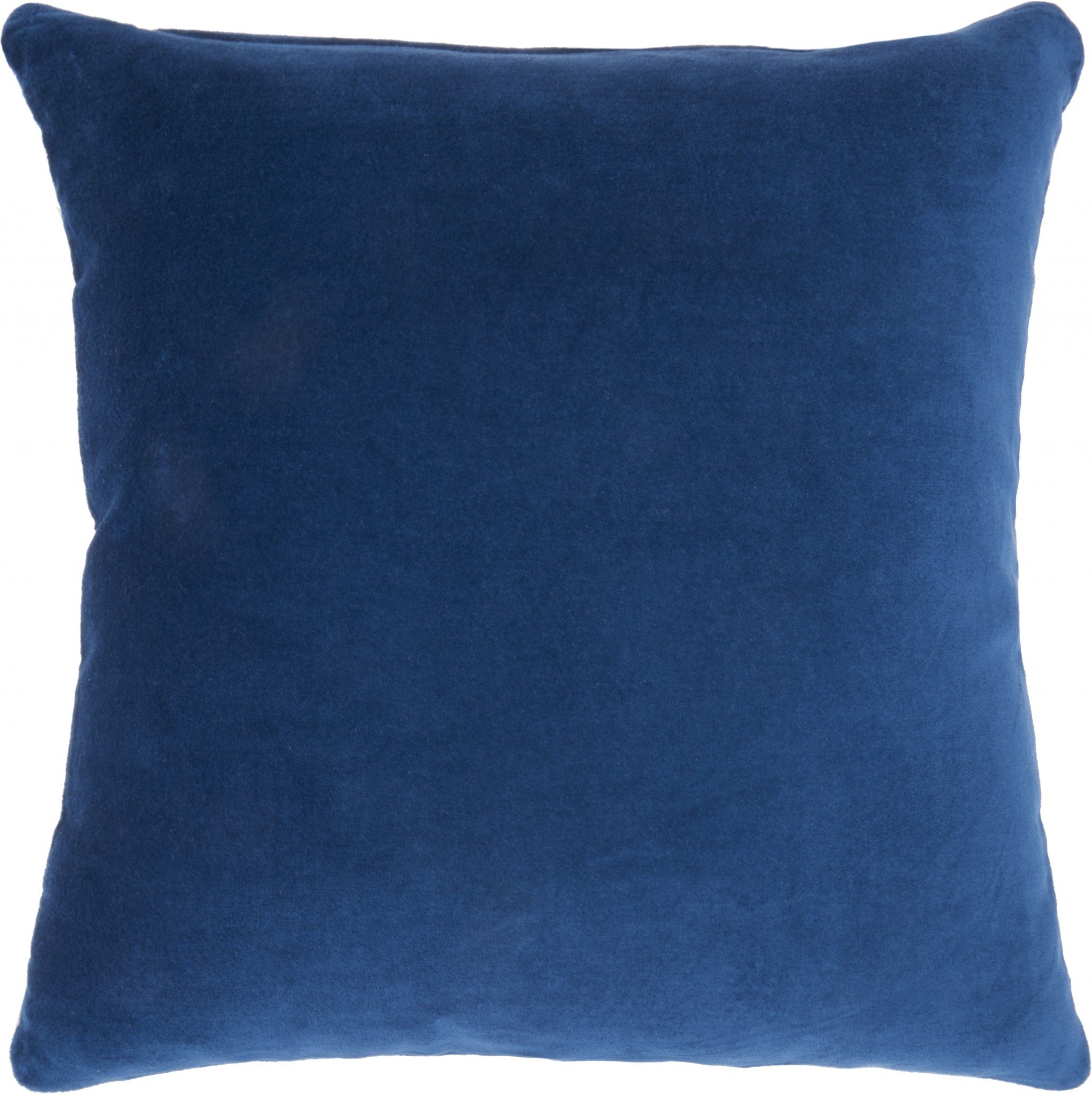 Navy Velvet Modern Throw Pillow showcasing vibrant navy blue color and luxurious cotton velvet material.