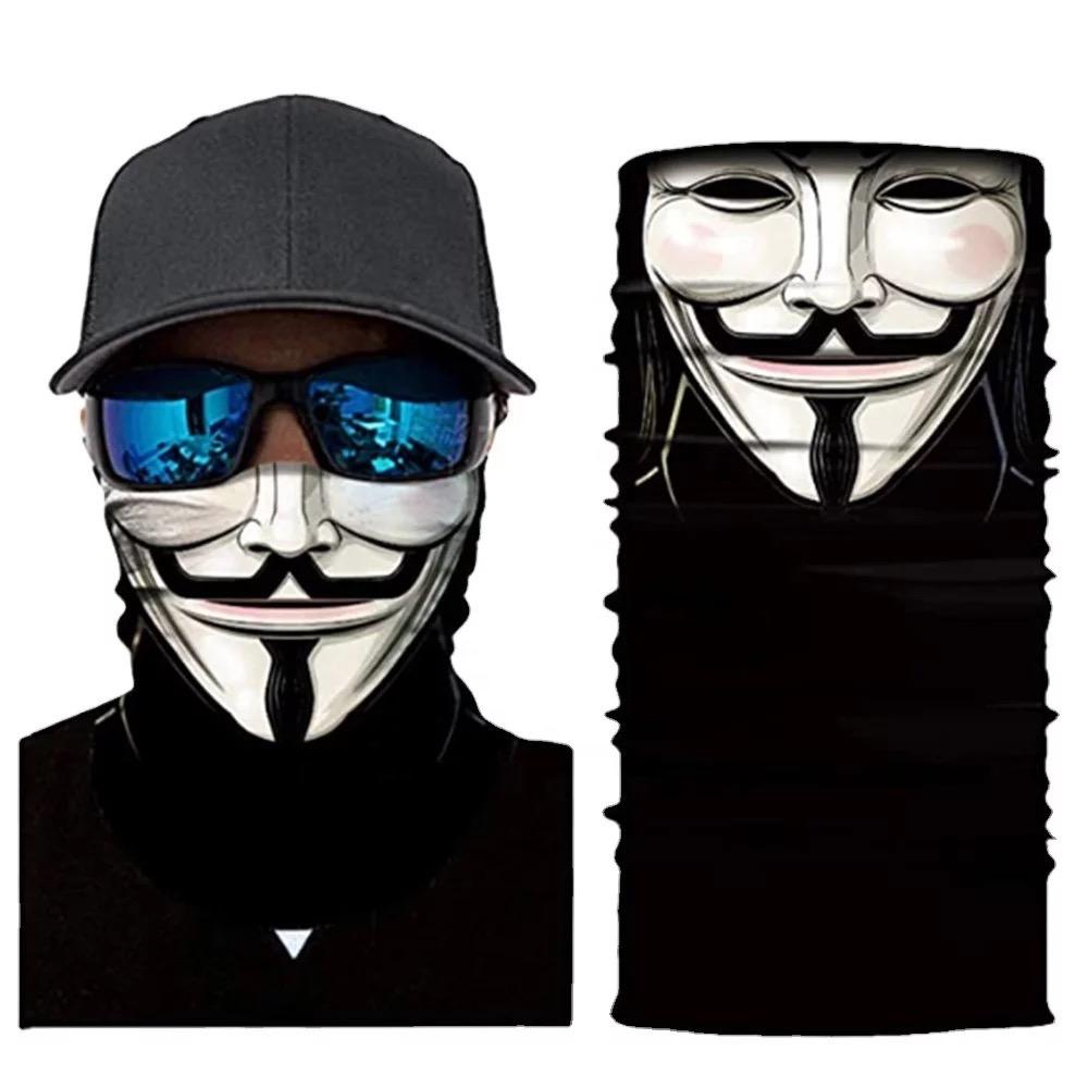 Anonymous V Neck Gaiter/Face Mask in various styles, showcasing its multifunctional design and high-quality material.