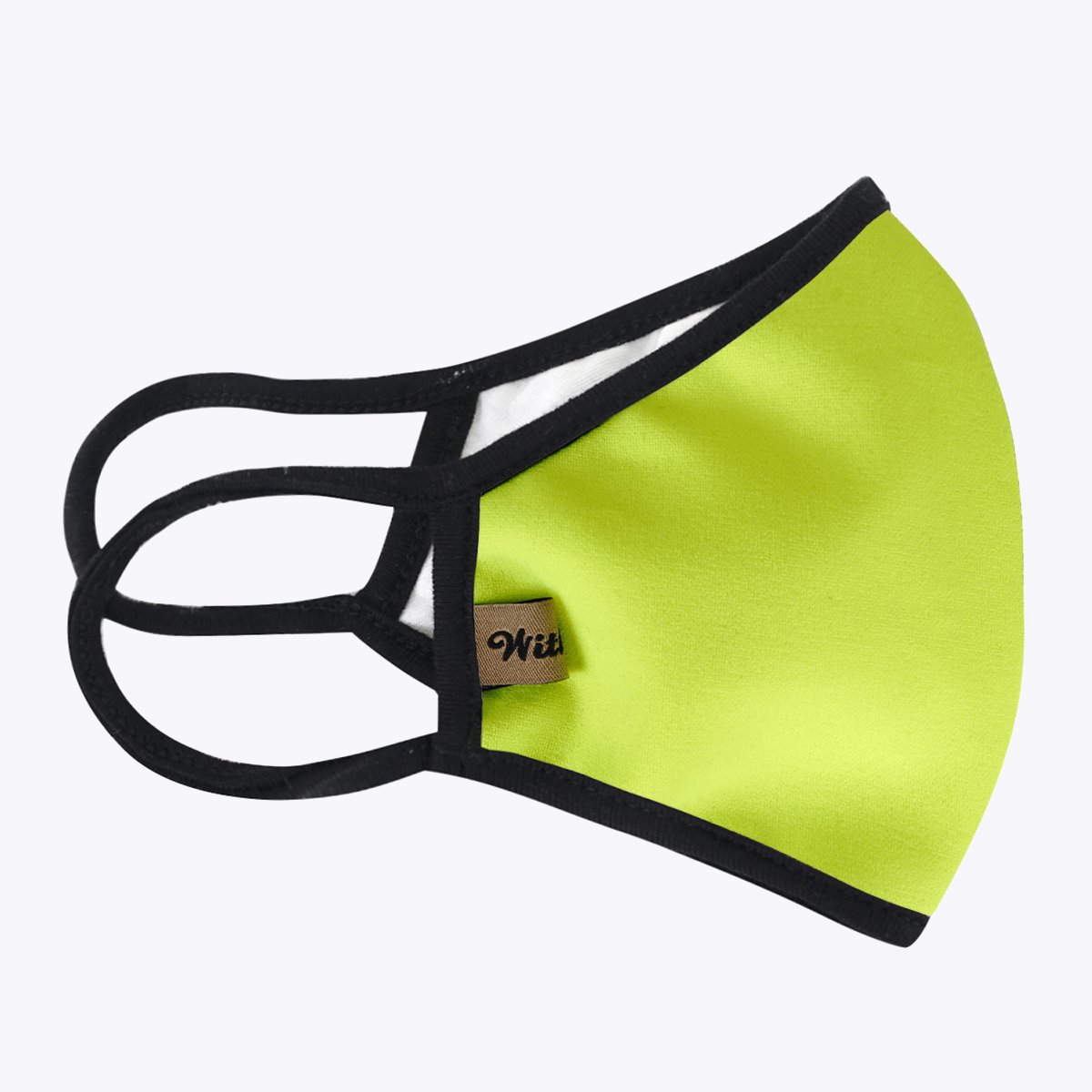 Neon Lime 3-Layered Filter Face Cover showcasing vibrant color and layered design for protection.