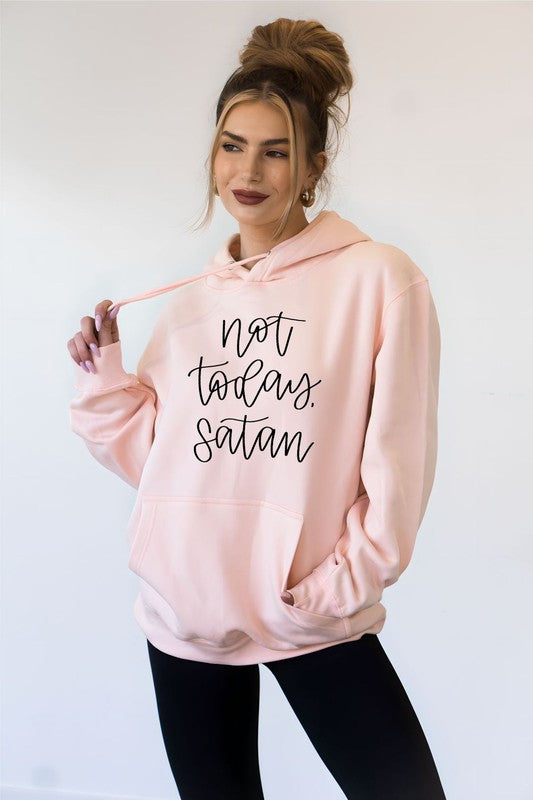 Cozy Not Today, Satan Softest Ever Hoodie featuring a bold front logo, made from a soft cotton-polyester blend.