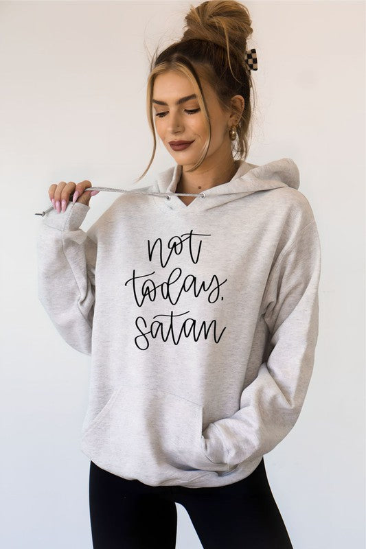 Cozy Not Today, Satan Softest Ever Hoodie featuring a bold front logo, made from a soft cotton-polyester blend.