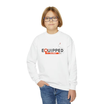 A cozy Organic Kid’s Equipped Sweatshirt in a vibrant color, showcasing its soft brushed fabric and stylish design, perfect for children.