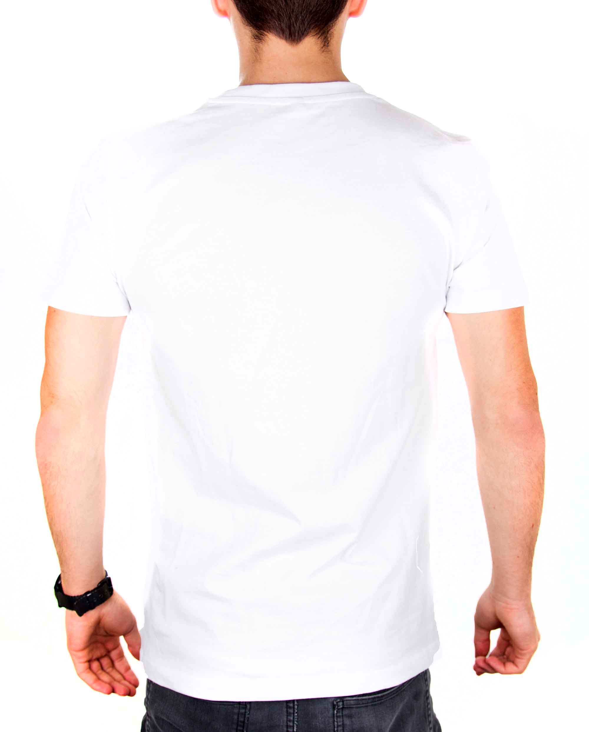 White Origin embroidered shirt for men, showcasing stylish design and high-quality cotton fabric.