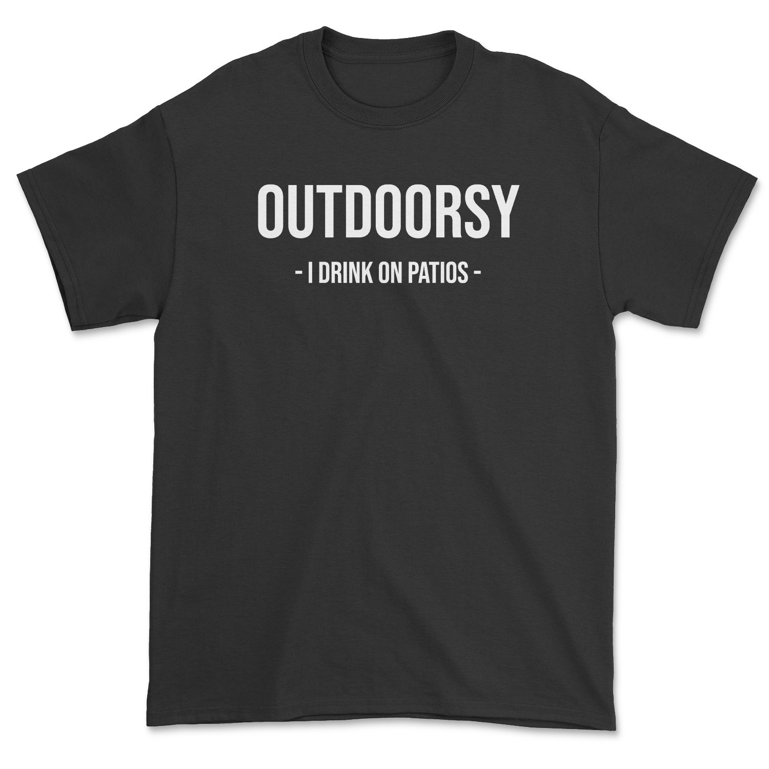 A stylish Outdoorsy Tee featuring a fun design perfect for outdoor enthusiasts, showcasing its unisex fit and quality print.