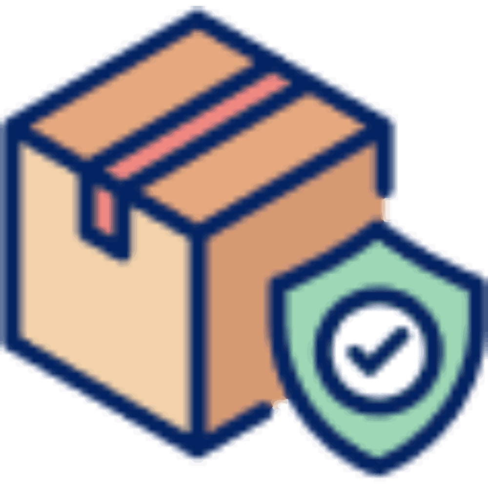 A secure package with a protective seal, symbolizing package protection from loss, theft, and damage.