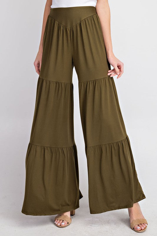 Stylish maxi length Palazzo Pants made from soft DTY brushed fabric, featuring a comfortable fit and elegant design.