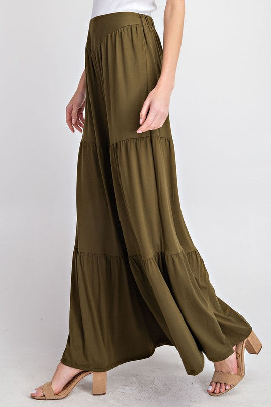 Stylish maxi length Palazzo Pants made from soft DTY brushed fabric, featuring a comfortable fit and elegant design.