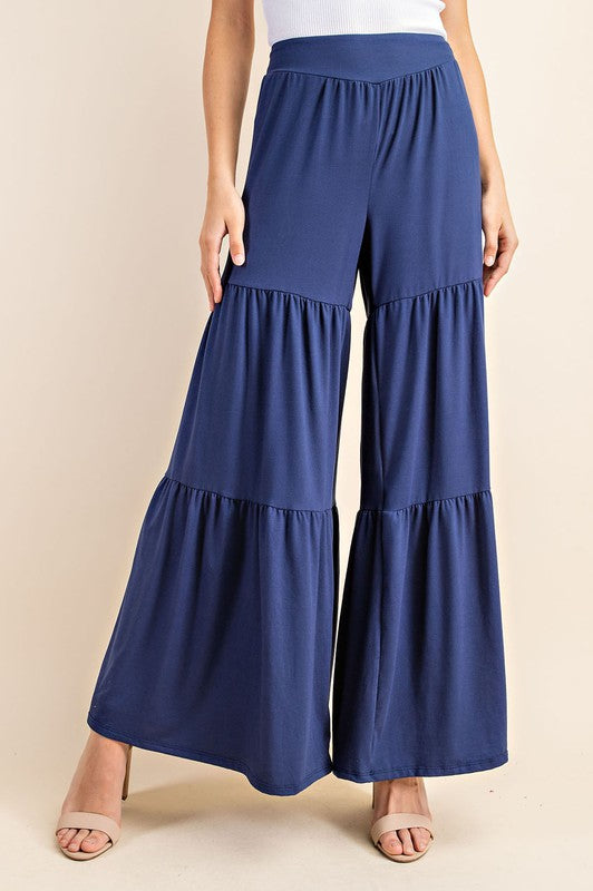 Stylish maxi length Palazzo Pants made from soft DTY brushed fabric, featuring a comfortable fit and elegant design.