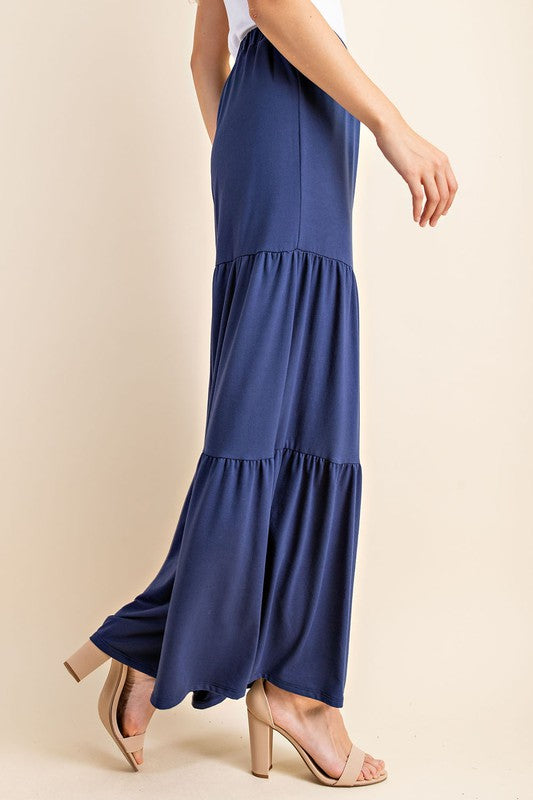 Stylish maxi length Palazzo Pants made from soft DTY brushed fabric, featuring a comfortable fit and elegant design.