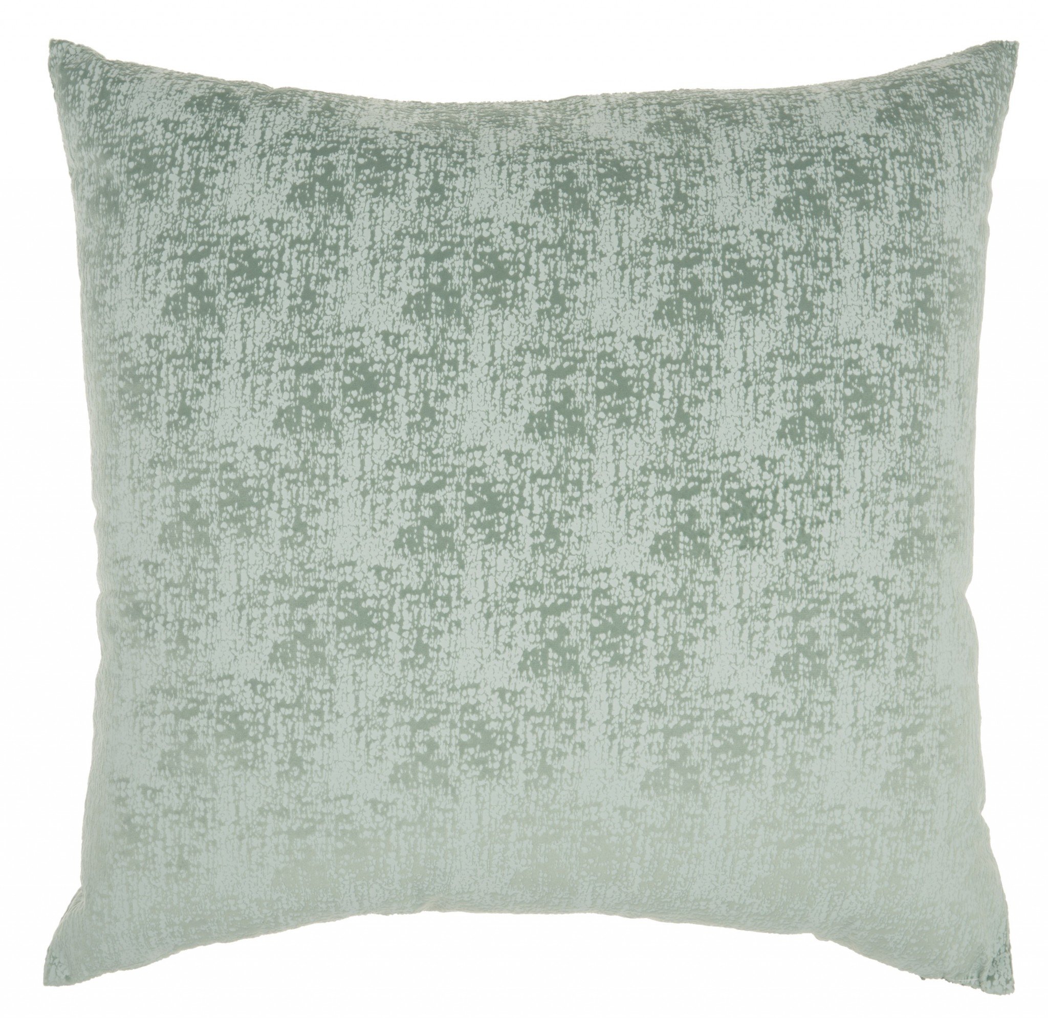 Pale Green Distressed Gradient Throw Pillow with celadon and sage hues, showcasing a soft and elegant design.