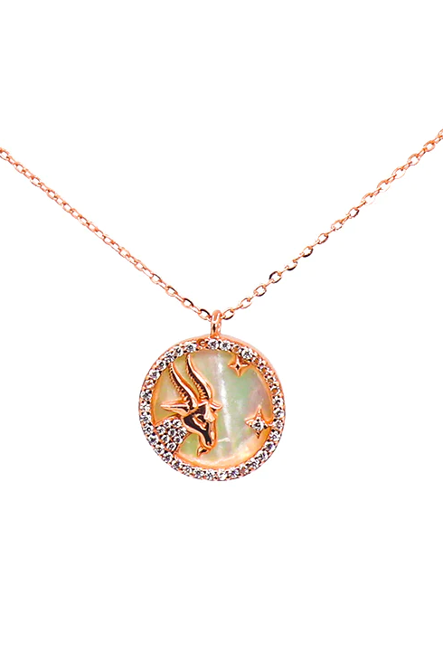 Elegant rose gold Capricorn pendant necklace made of 100% silver, showcasing the Capricorn zodiac sign.