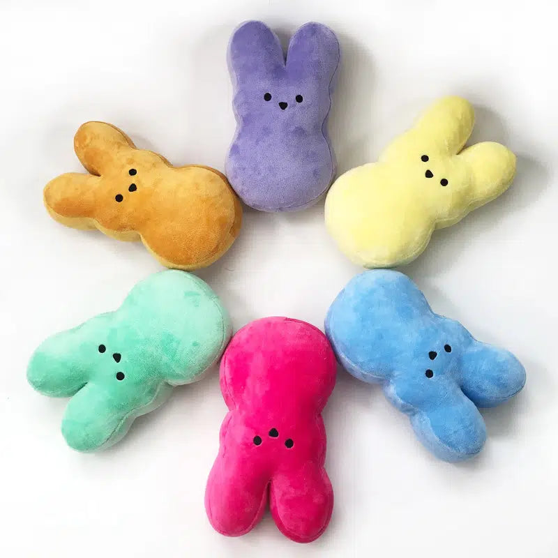 A soft and cuddly 6-inch Peep Bunny Stuffed Animal in vibrant colors, perfect for hugging and Easter baskets.