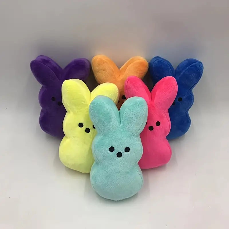 A soft and cuddly 6-inch Peep Bunny Stuffed Animal in vibrant colors, perfect for hugging and Easter baskets.