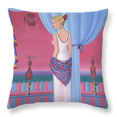 Stylish Perfume Throw Pillow made from spun polyester poplin fabric, featuring vibrant colors and double-sided printing.