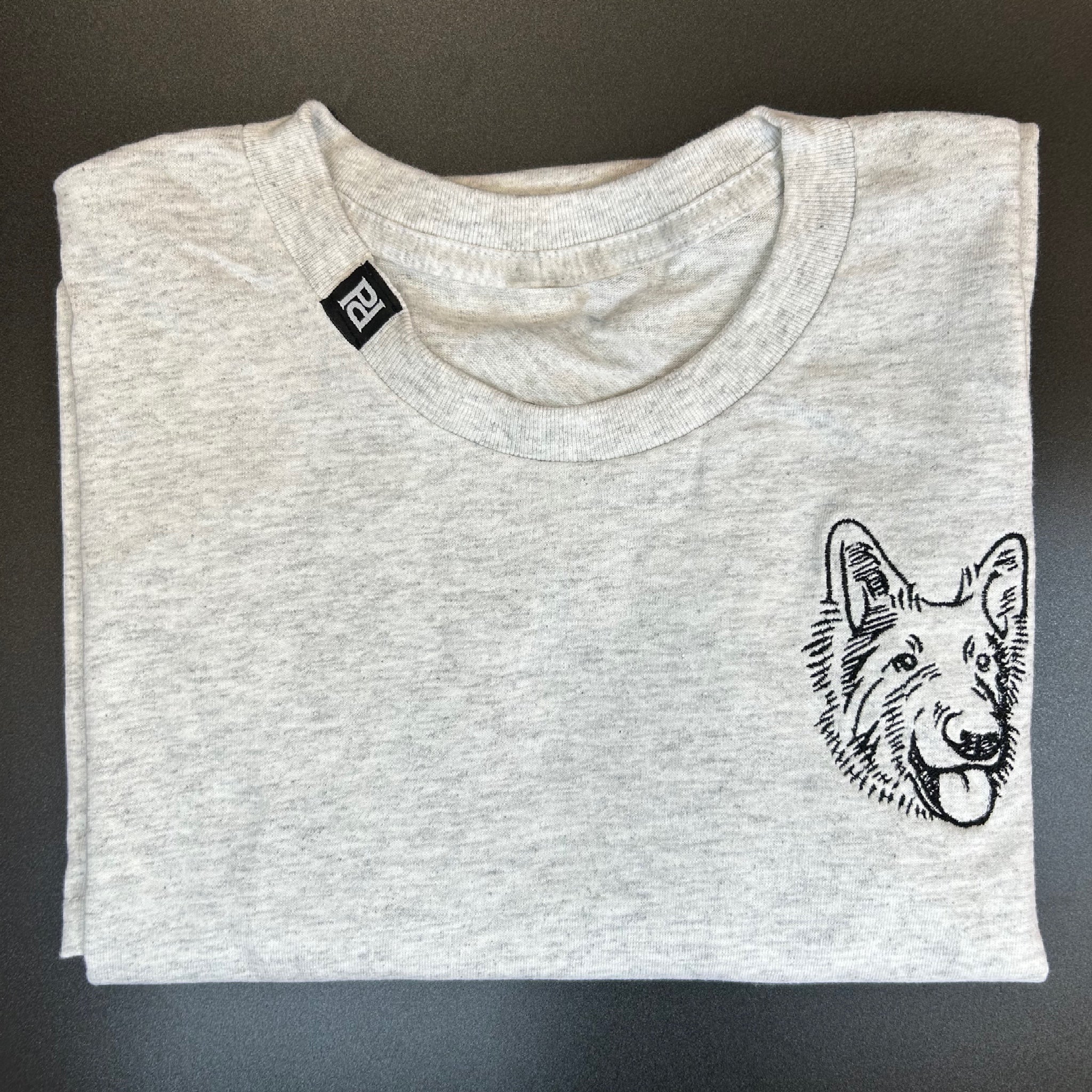 Custom Pet Line Drawing T-Shirt featuring a unique outline of a pet, showcasing a stylish design.