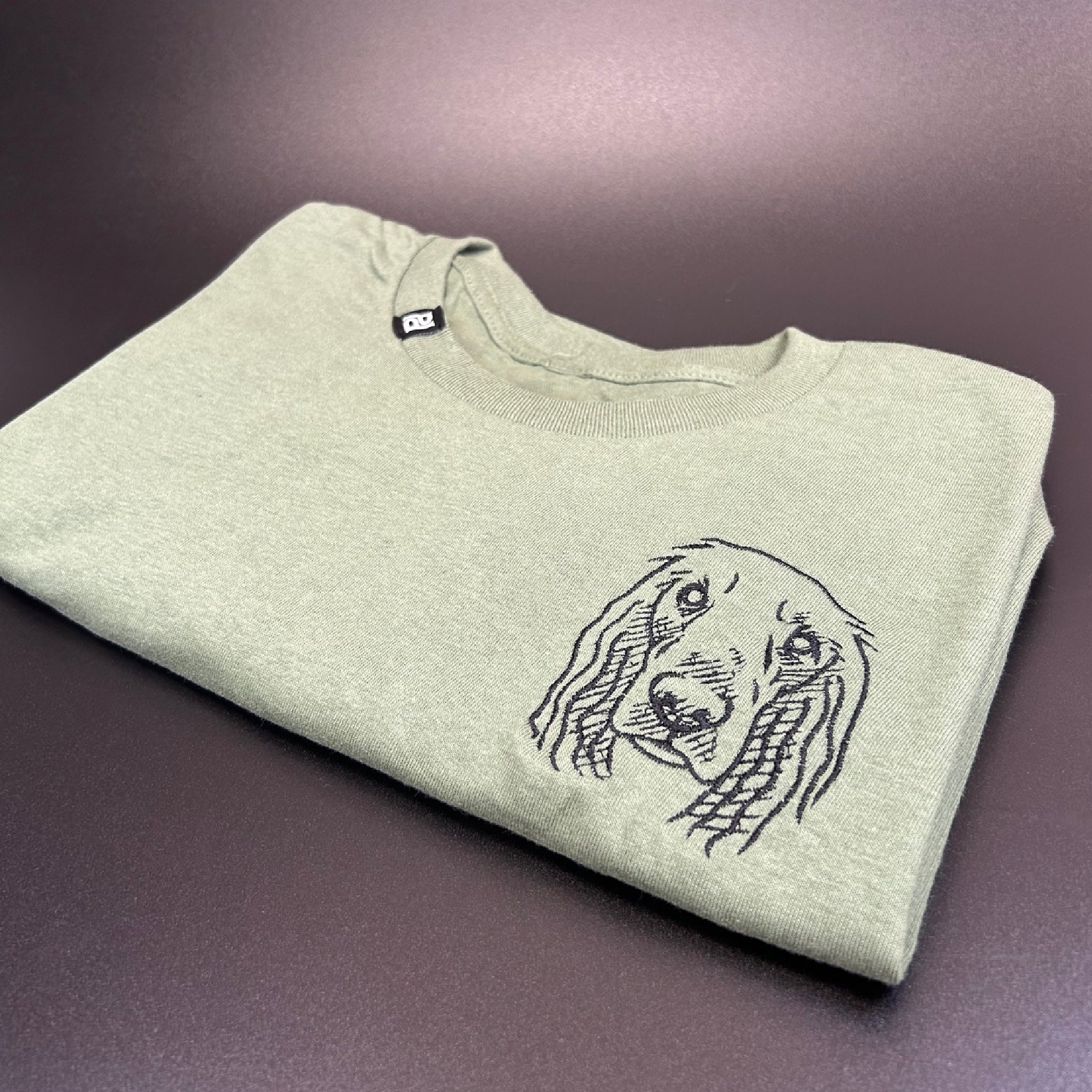 Custom Pet Line Drawing T-Shirt featuring a unique outline of a pet, showcasing a stylish design.