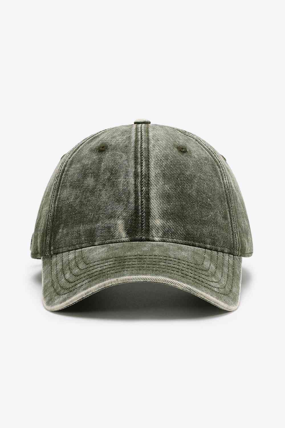 Plain adjustable baseball cap made of 100% cotton, featuring a solid pattern and adjustable strap for a comfortable fit.