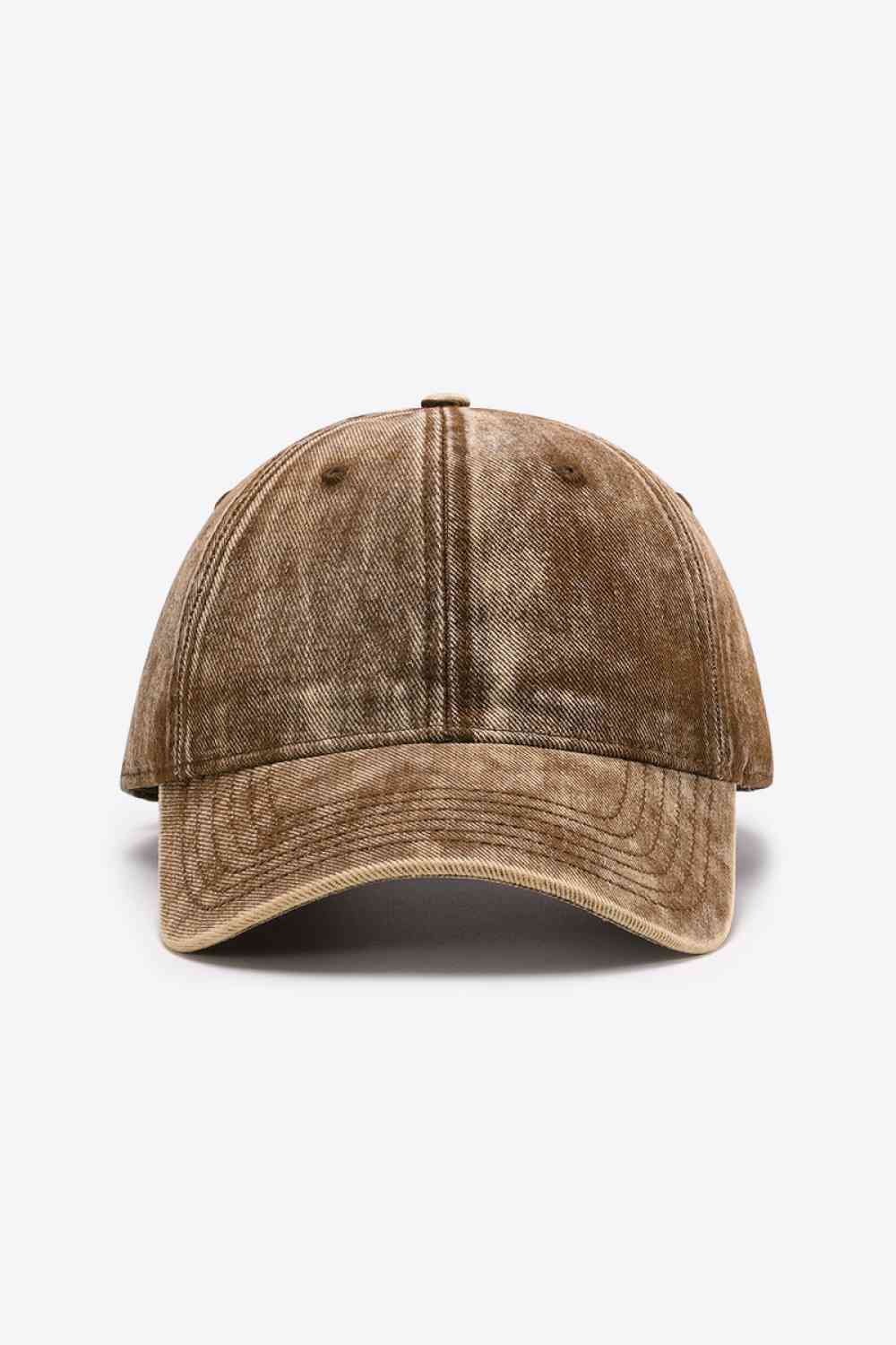 Plain adjustable baseball cap made of 100% cotton, featuring a solid pattern and adjustable strap for a comfortable fit.