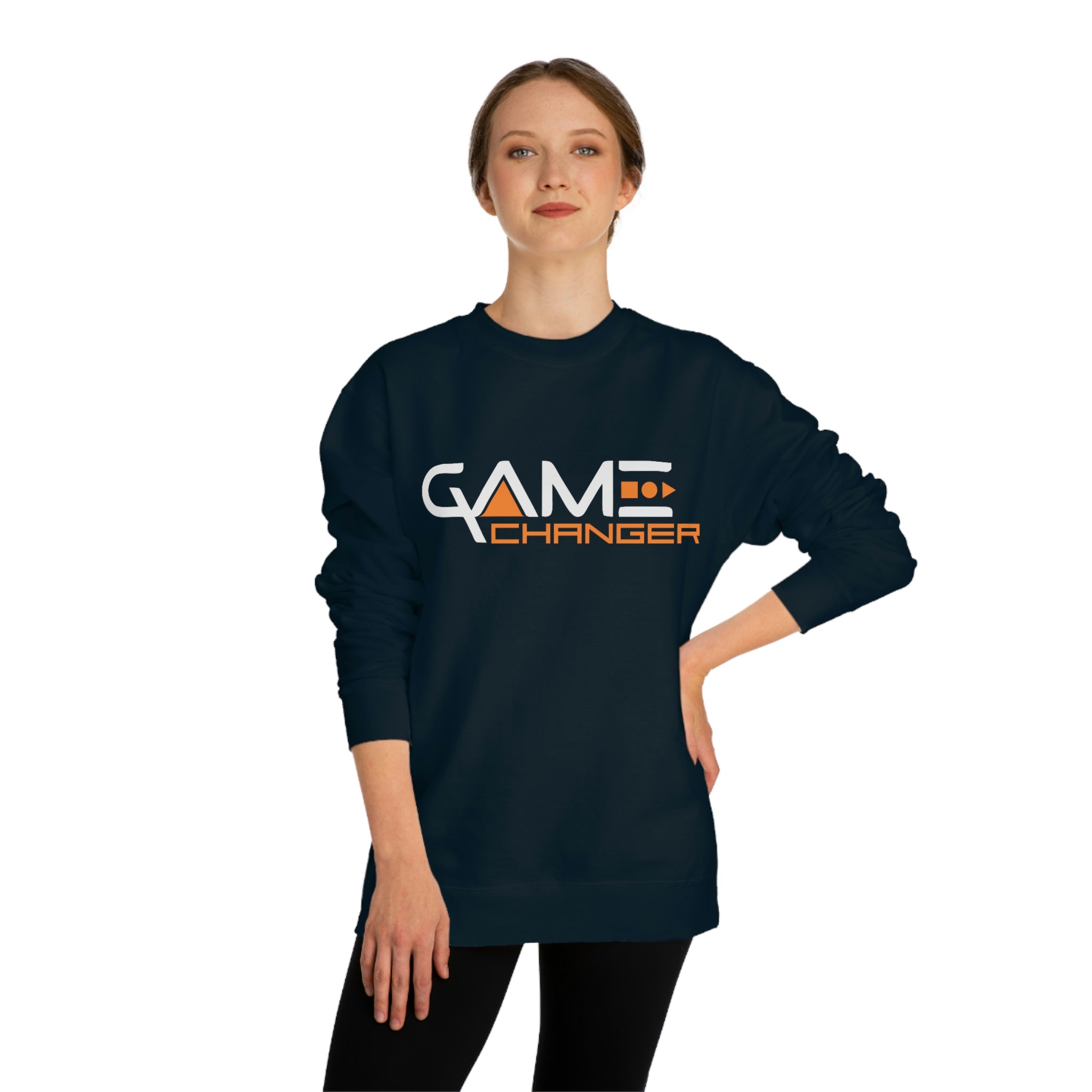 Premium Organic Game Changer Sweatshirt made from 100% organic cotton, featuring a stylish set-in sleeve design and soft French Terry fabric.