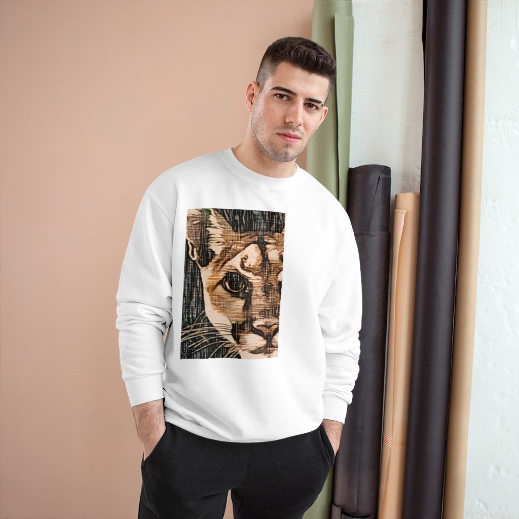 Prowess Feline Sweater featuring a crewneck design, iconic 'C' logo on the sleeve, made from eco-friendly cotton and polyester blend.