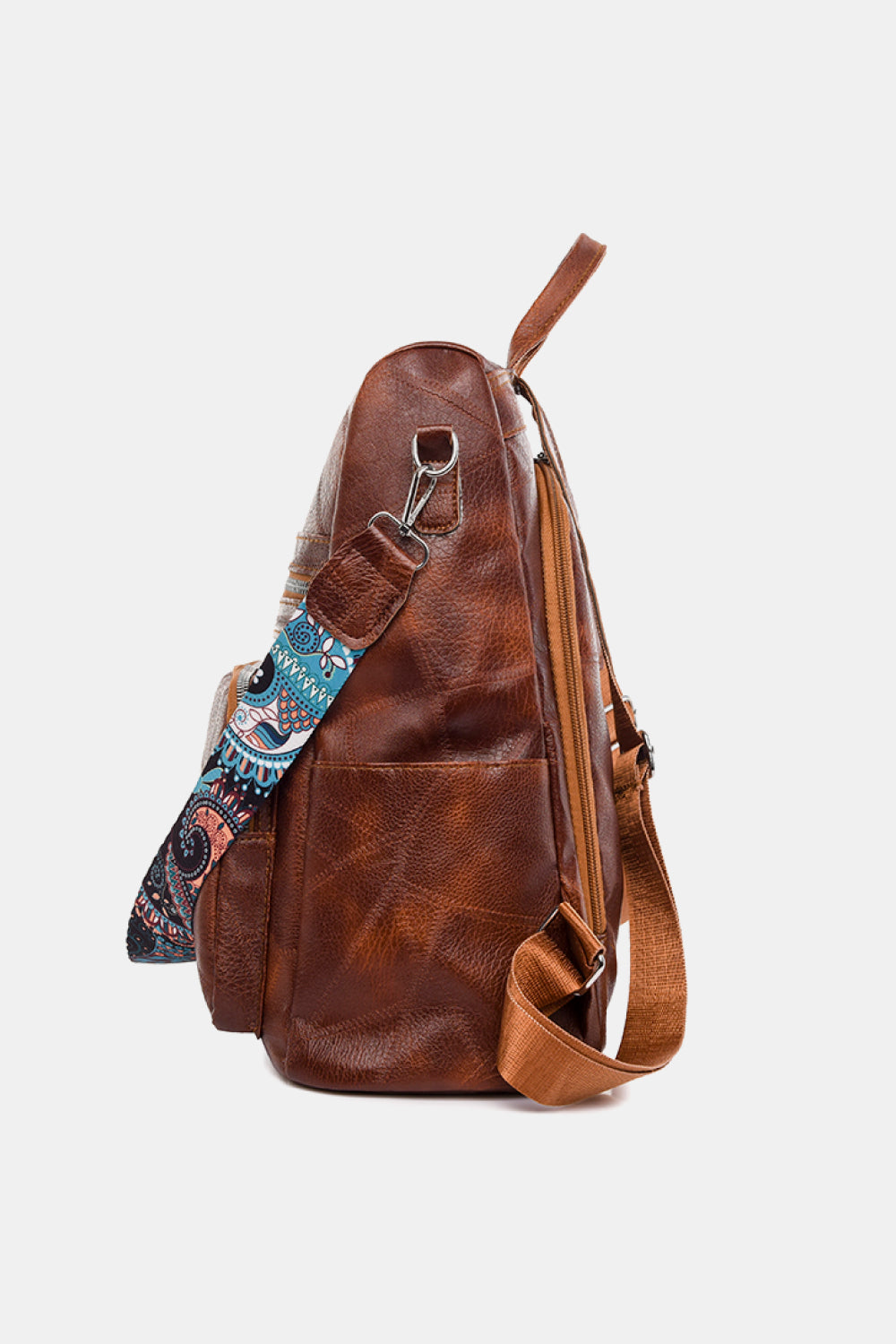 Stylish PU Leather Backpack in solid pattern, showcasing its spacious design and high-quality material.