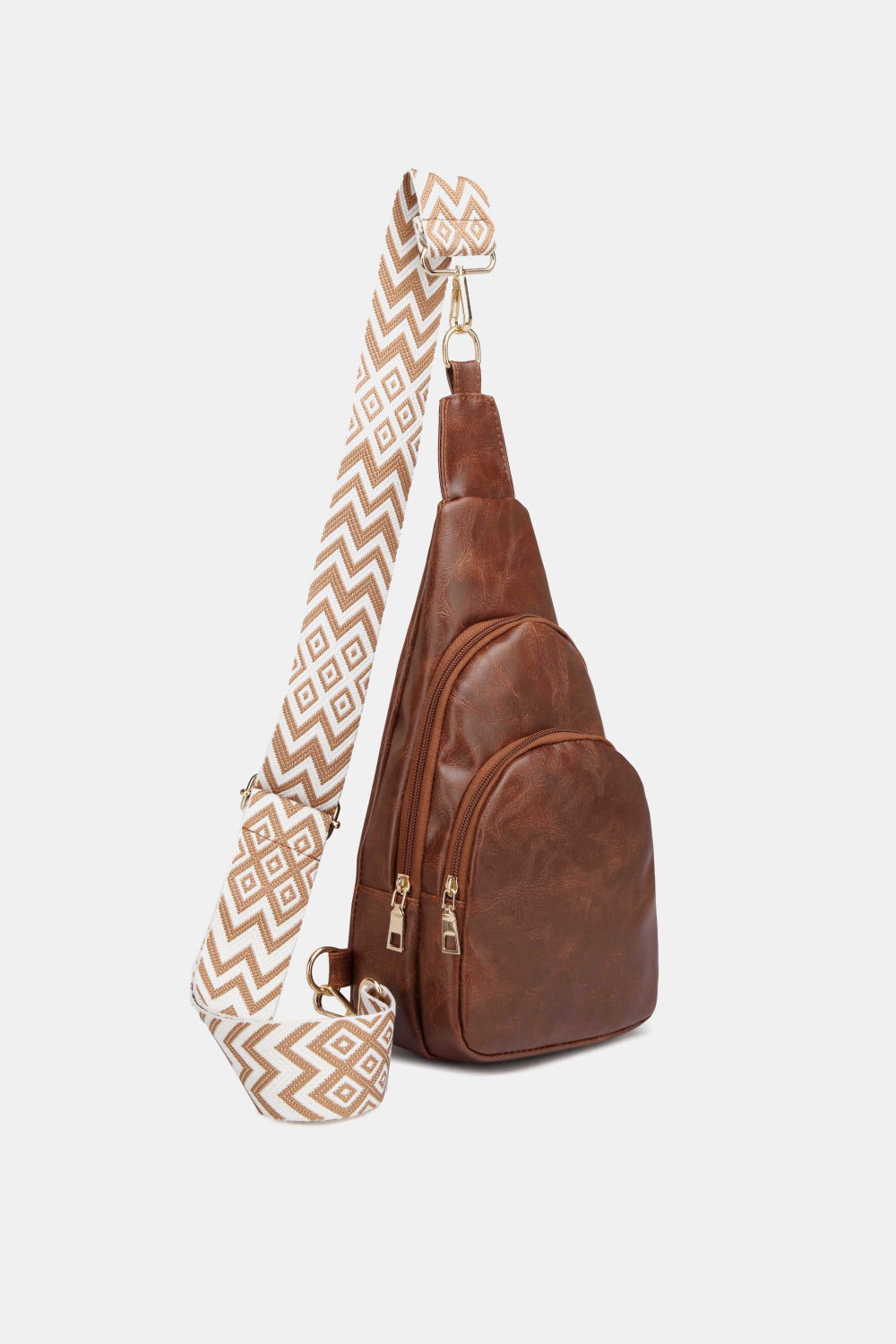 A stylish large PU leather sling bag in solid pattern, perfect for daily use.