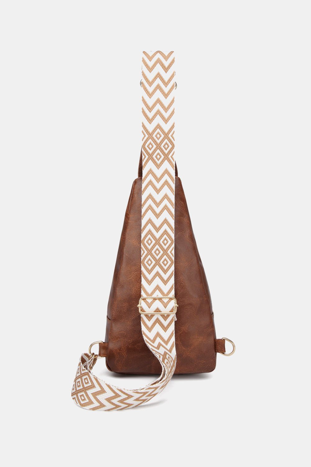 A stylish large PU leather sling bag in solid pattern, perfect for daily use.