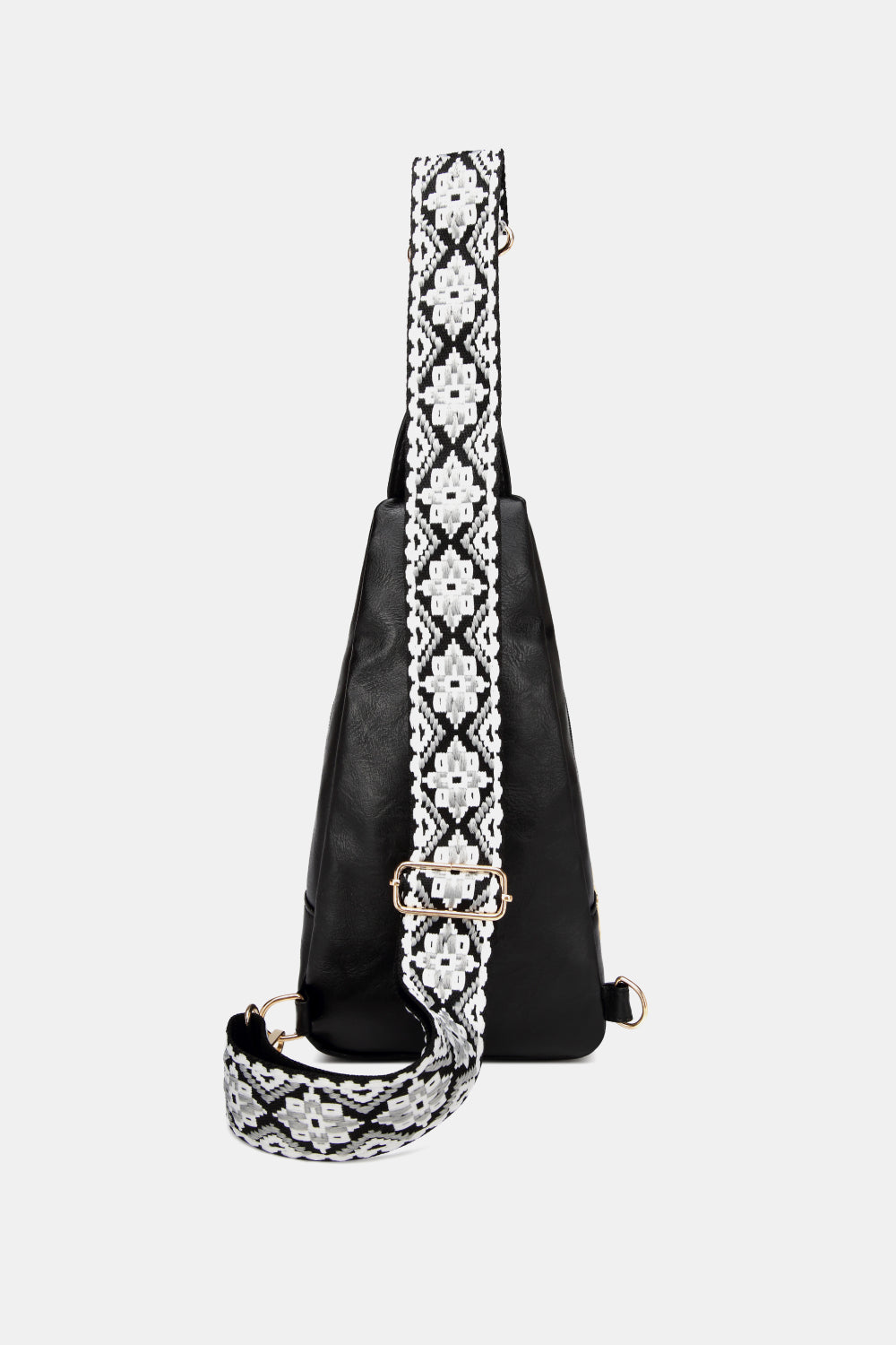 A stylish large PU leather sling bag in solid pattern, perfect for daily use.