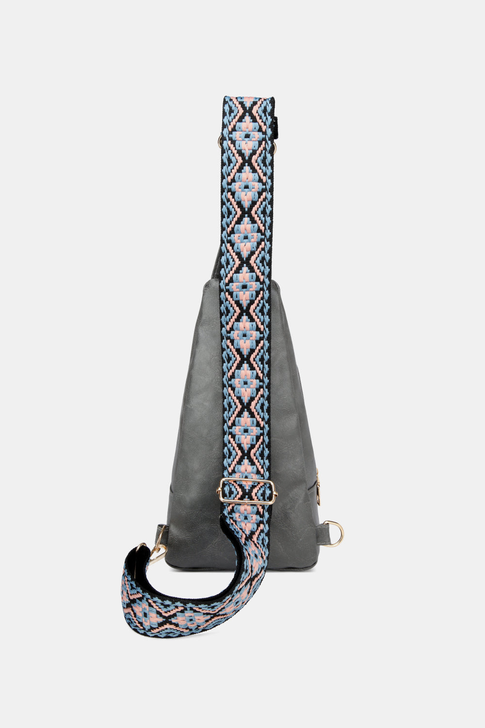 A stylish large PU leather sling bag in solid pattern, perfect for daily use.