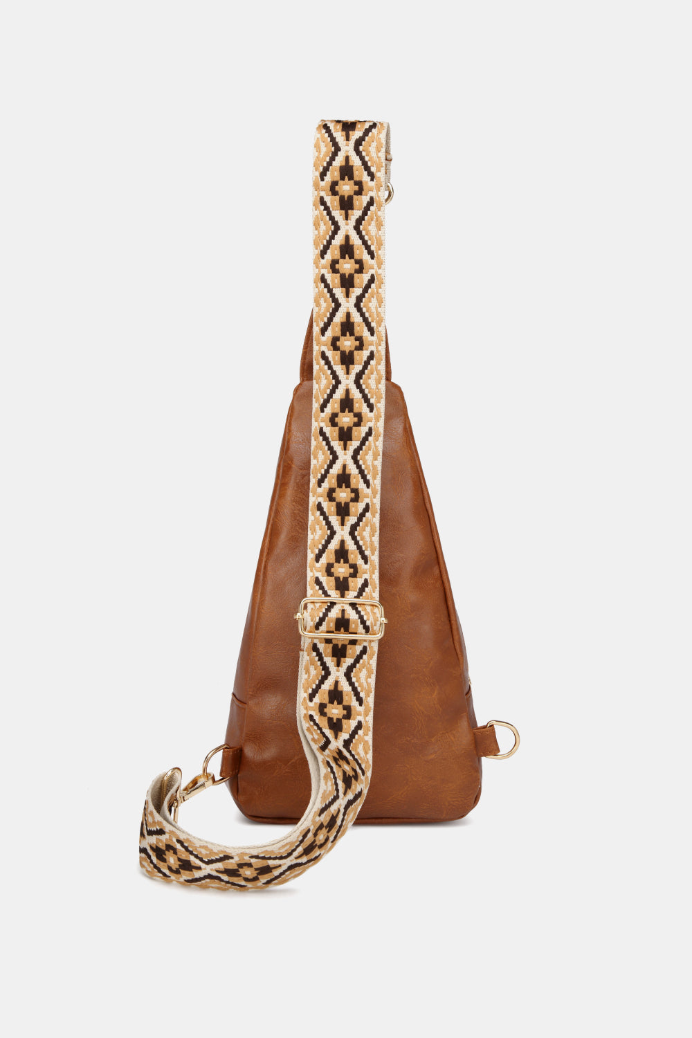 A stylish large PU leather sling bag in solid pattern, perfect for daily use.